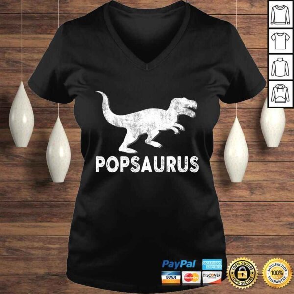 Popsaurus Shirt Pop Papa Dinosaur Fathers Day Gifts Men Dad - Image 2