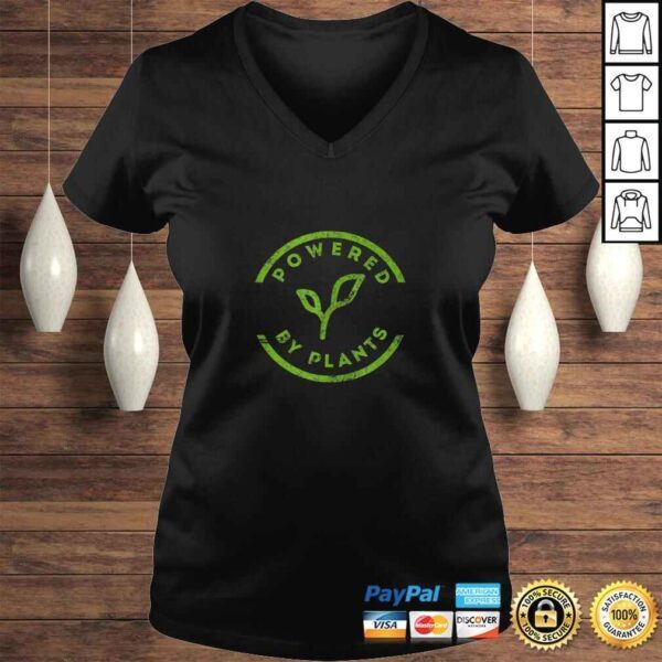 Powered By Plants Shirt Vegan Workout V-Neck T-Shirt - Image 2