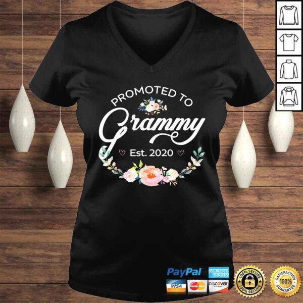 Promoted to Grammy Est 2020 - First Time Grandma Floral TShirt - Image 2