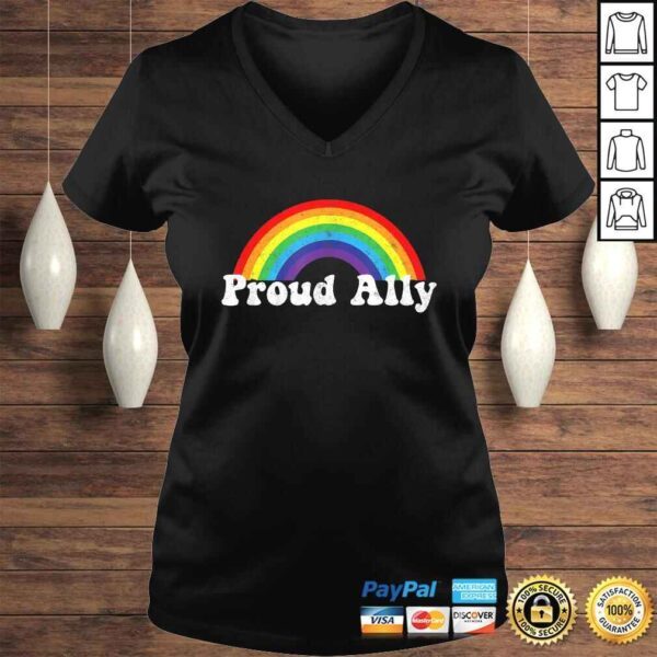 Proud Ally Pride Shirt Gay LGBT Day Month Parade Rainbow Gift TShirt - Image 2