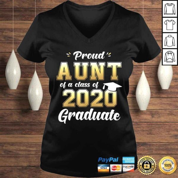 Proud Aunt of a Class of 2020 Graduate Shirt Senior 20 Shirt - Image 2