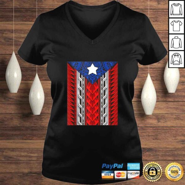 Puerto Rican Tribal Flag - Modern Boricua - Puerto Rico Gift TShirt - Image 2