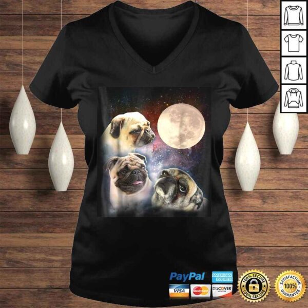 Pug Howling Moon T-shirt - Image 2