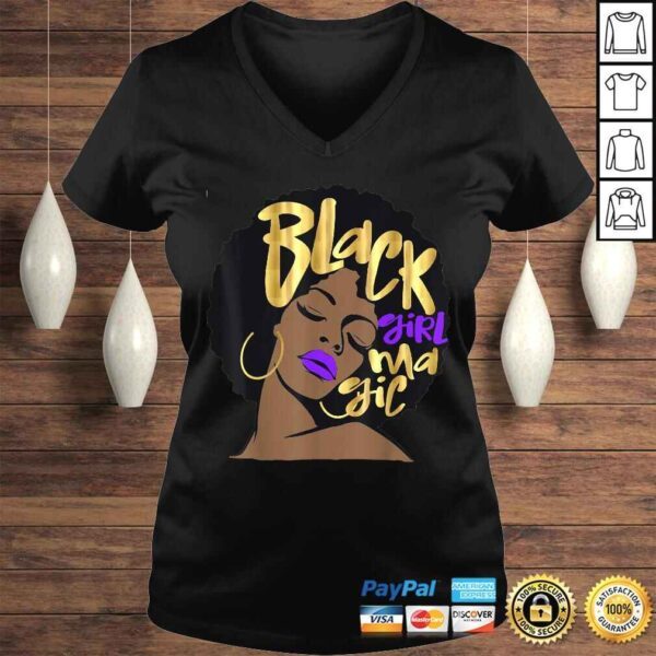 Purple Black Girl Magic Gift Melanin Queen Pride Shirt - Image 2