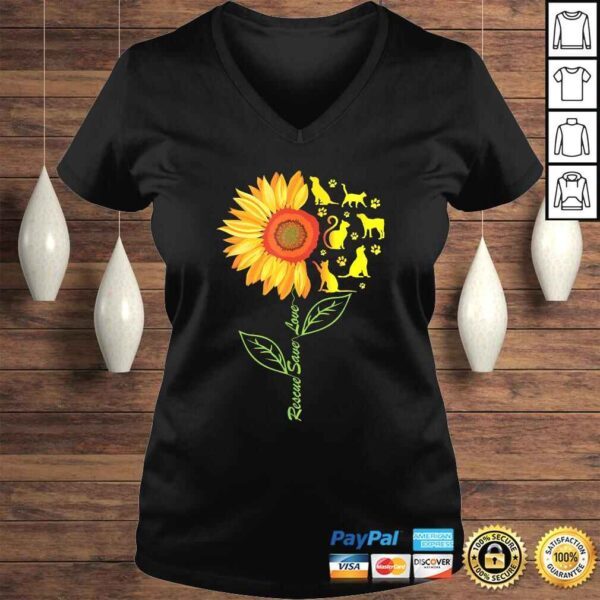 RESCUE SAVE LOVE PET Animal Shelter Sunflower Gift T-shirt - Image 2