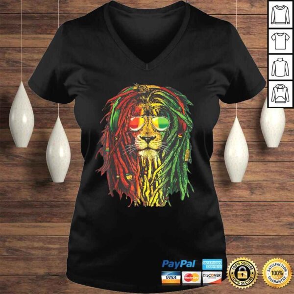 Rasta Reggae Lion Sunglass Art Gift for Rastafarian Lover Gift TShirt - Image 2