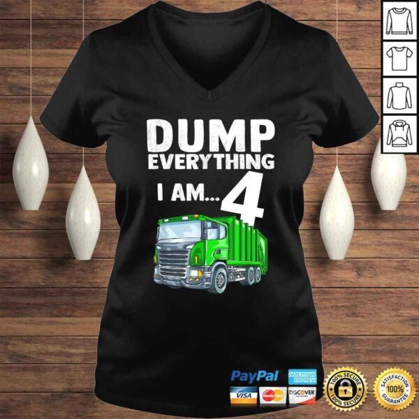 Recycling Trash Garbage Truck Birthday 4 4th Shirt Kids Boys TShirt Gift - Image 2