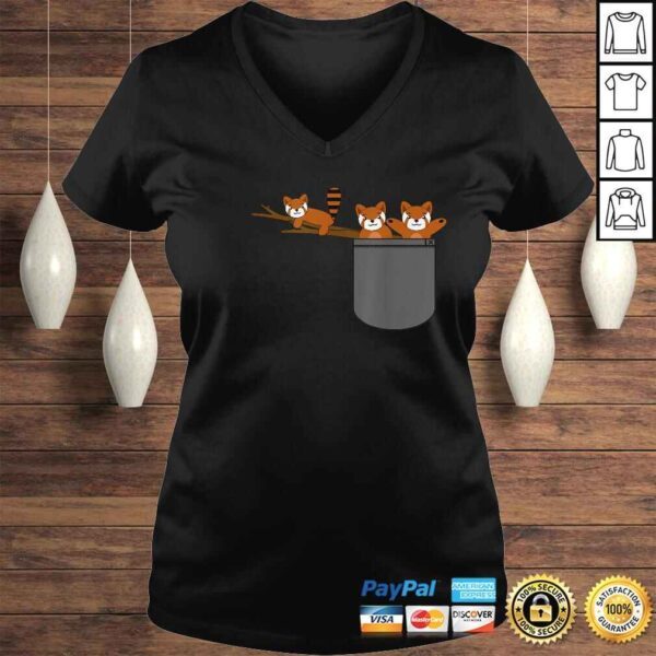 Red Panda Bear Playing In Pocket Cool Unique Shirt Gift - Image 2