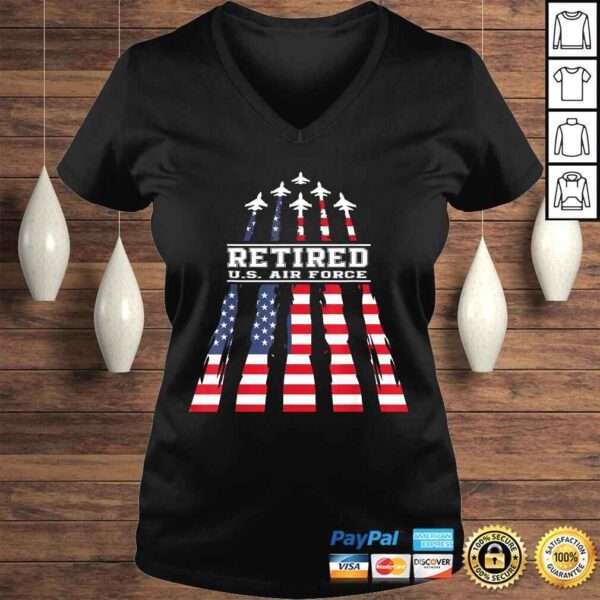 Retirement Gift Retired US Air Force Veteran US Flag TShirt - Image 2