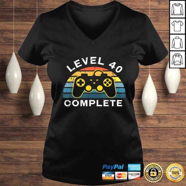 Retro 40th Birthday Gamer Shirt Level 40 Complete Shirt - Image 2