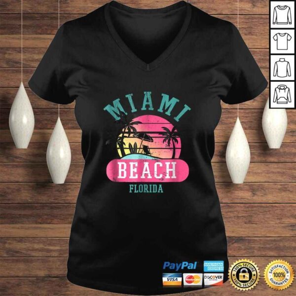 Retro Cool Miami Beach Mens Womens Florida Beaches Shirt - Image 2