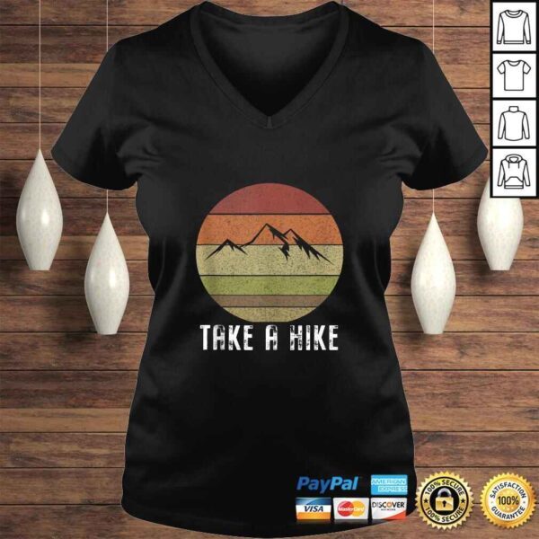 Retro Take a hike Vintage hiking camping Gift Tee T-Shirt - Image 2