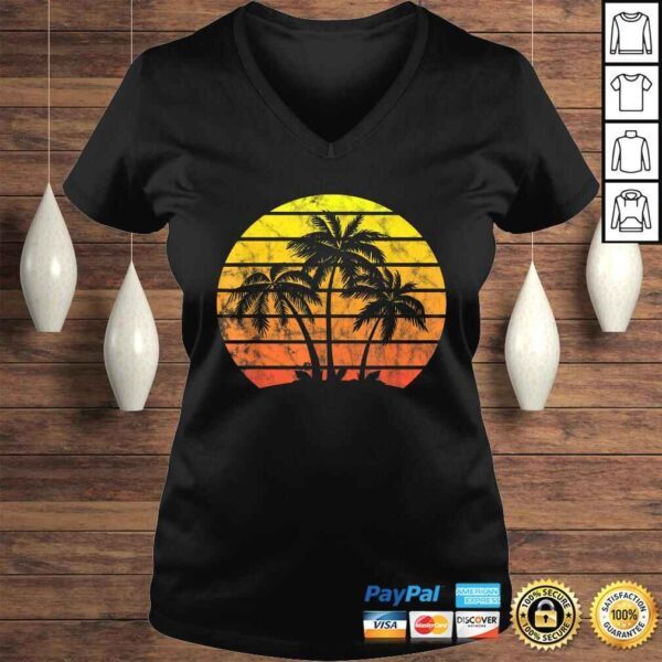 Retro Vintage sunset coco palm tree shirts tropical beach - Image 2