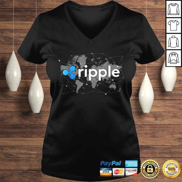 Ripple XRP Logo Crypto Trader World Map Blockchain Tee T-Shirt - Image 2