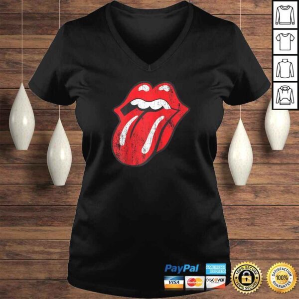 Rolling Stones Official Distressed Tongue Raglan Baseball Tee - Image 2