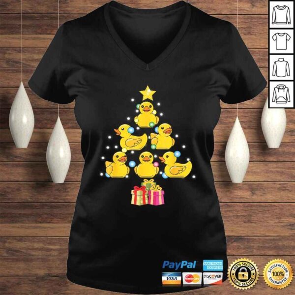 Rubber Duck Christmas Tree Duckie & Quack Christmas in July TShirt - Image 2