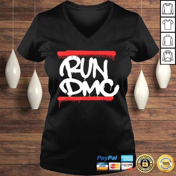 Run DMC Official Graffiti Logo V-Neck T-Shirt - Image 2