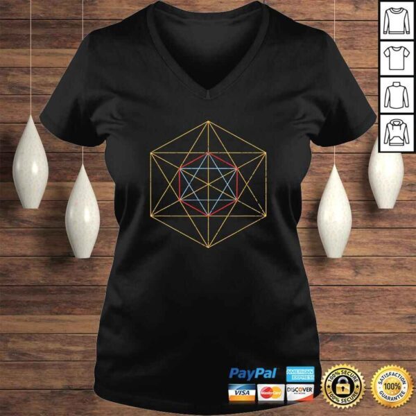 Sacred Geometry Merkabah Cube of Archangel Metatron Shirt - Image 2