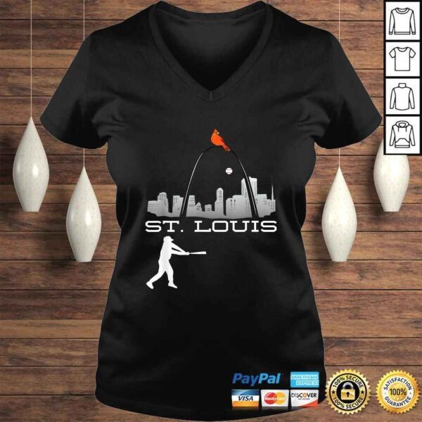 Saint Louis Red Cardinal Shirt Skyline Baseball Player - Image 2