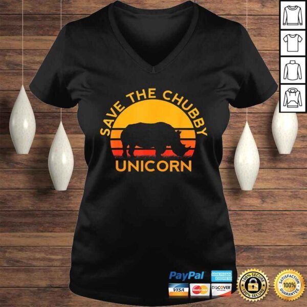 Save The Chubby Unicorn Rhino Retro Colors Men Women Kids Tee T-Shirt - Image 2