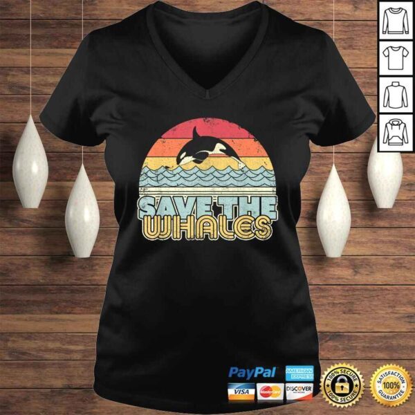 Save The Whales Shirt Retro Style Orca Killer Whale TShirt - Image 2