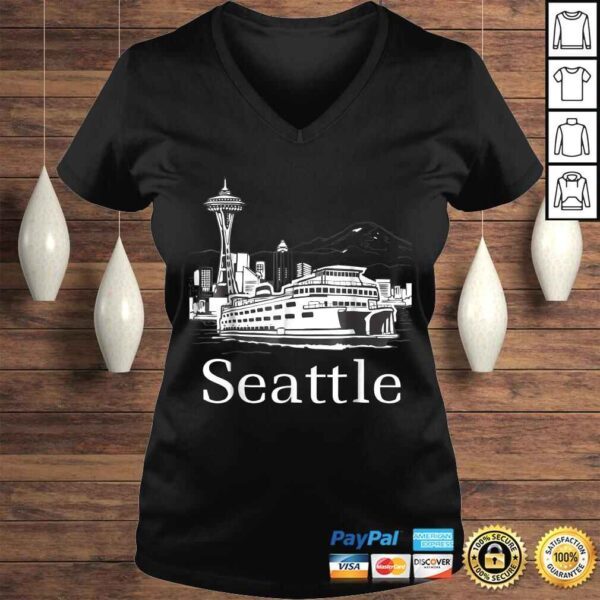 Seattle Shirt Space Needle Island Ferry TShirt Gift - Image 2