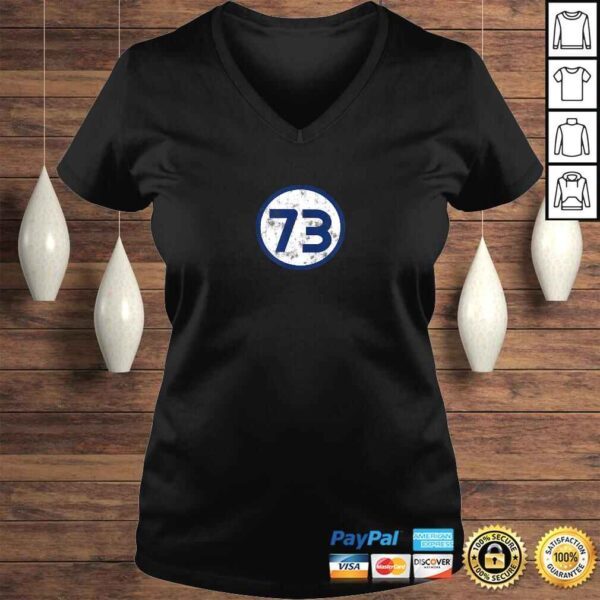 Sheldon Nerdy Number 73 Blue Circle TShirt - Image 2