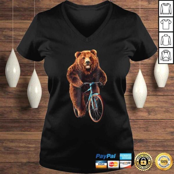 Shirt - Happy Grizzly Bear Cycling, Mountain Bike Bicycle - Image 2