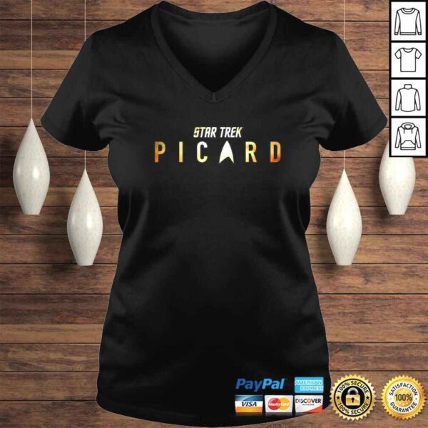 Star Trek Picard Shimmering Gold Logo Shirt - Image 2