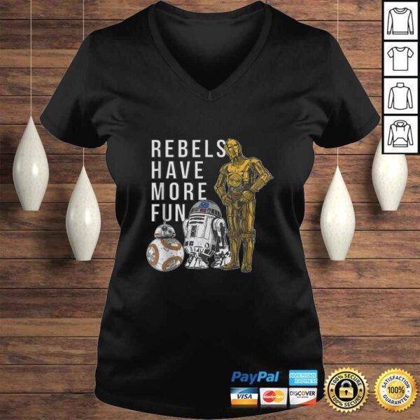 Star Wars Last Jedi Droids Rebels Have More Fun Gold TShirt - Image 2