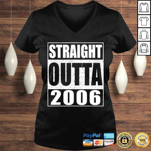 Straight Outta 2006 Shirt 14th Birthday V-Neck T-Shirt - Image 2