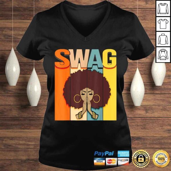 Swag Vintage Melanin Afro Woman Queen Black History Month Shirt - Image 2