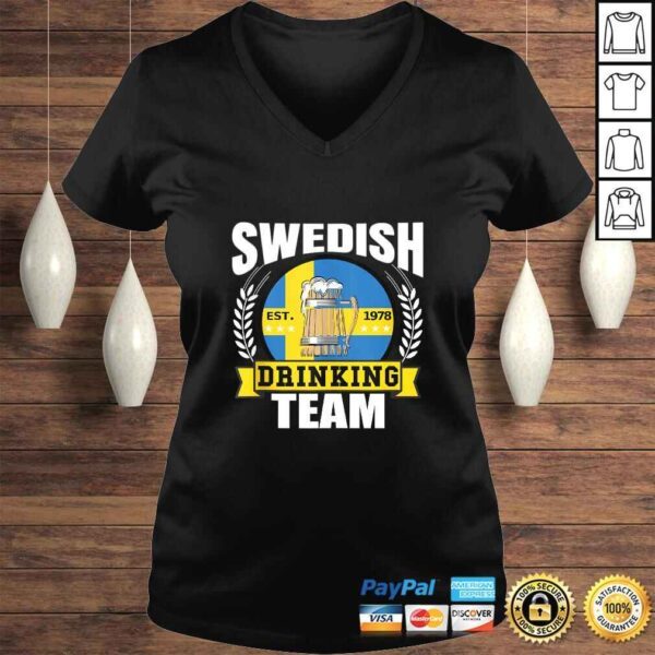 Swedish Drinking Team Funny Sweden Flag Beer Party Gift Idea Gift TShirt - Image 2