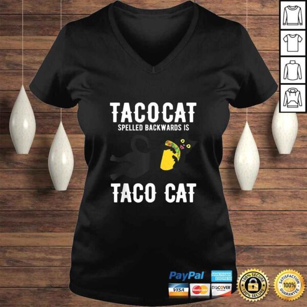 Taco Tuesday Shirt Black Cat Funny Spelled Backwards Tacocat T-shirt - Image 2