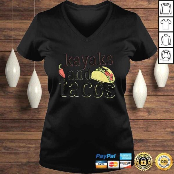 Tacos Kayaks Shirt for Kayaking Funny Gift Black - Image 2