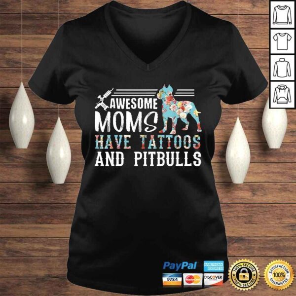 Tattooed Mom Shirt Ink AddicShirt Pitbull Mom V-Neck T-Shirt - Image 2