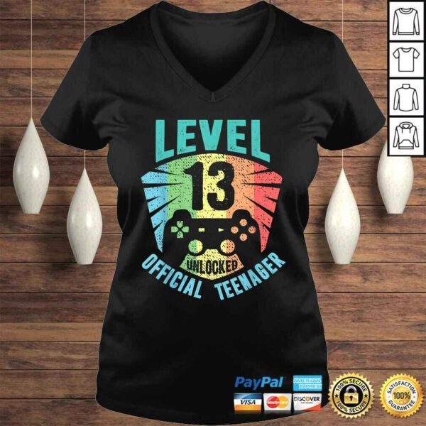 Teenager 13th Birthday Gift Level 13 Unlocked boys TShirt - Image 2