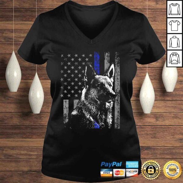 Thin Blue Line Flag K-9 German Shepherd Police Dog Gift Men Shirt - Image 2