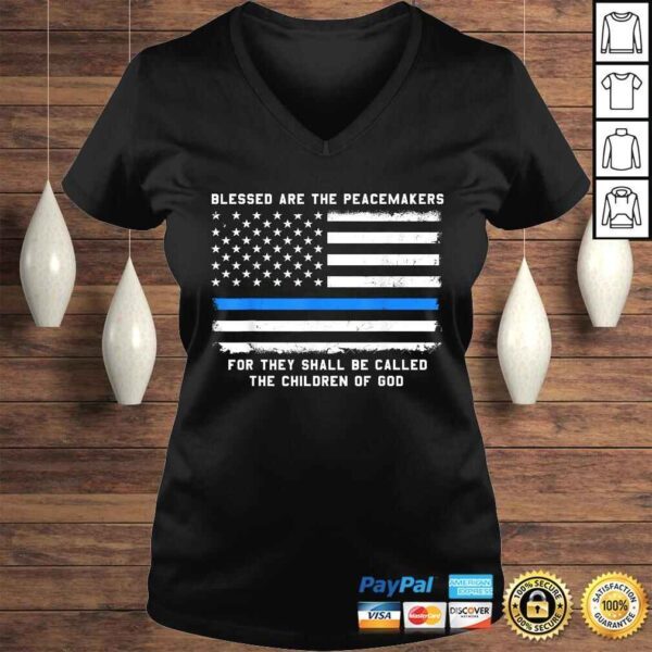 Thin Blue Line Shirt for Men Support Police Peacemakers TShirt - Image 2