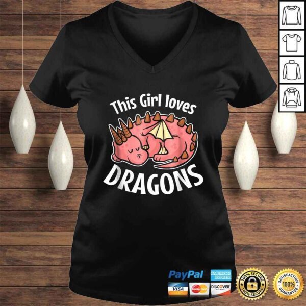 This Girl Loves Dragons Girls Dragon Shirt Kids Pajamas Gift - Image 2