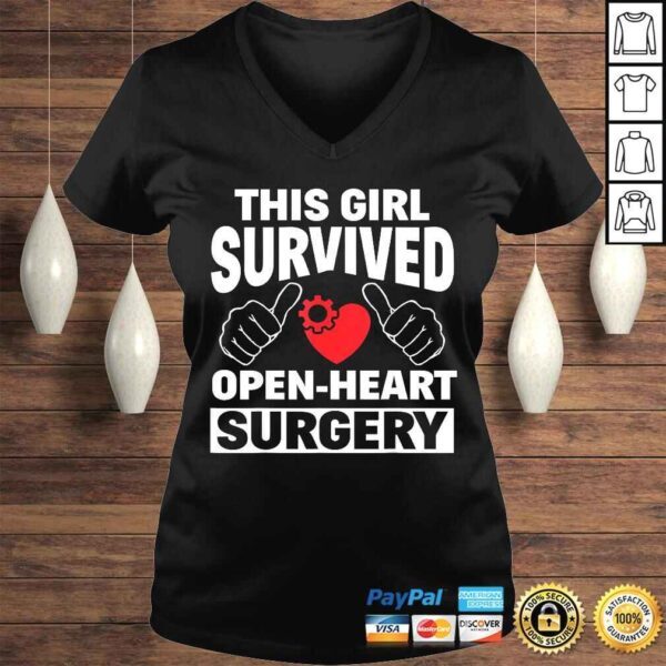 This Girl Survived Open Heart Surgery Get Well Women Tee T-Shirt - Image 2