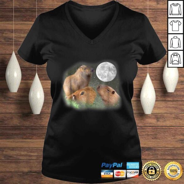 Three Moon Capybaras Shirt Funny Cute Animal Parody Tee - Image 2