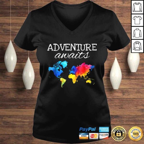 Travel Shirt Wanderlust World Map Adventure Traveler Gift - Image 2