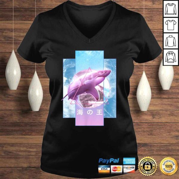 Vaporwave Shark Retro 80s 90s Japanese Otaku Aesthetic Tee Shirt - Image 2