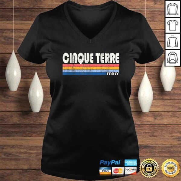 Vintage 70s 80s Style Cinque Terre, Italy V-Neck T-Shirt - Image 2