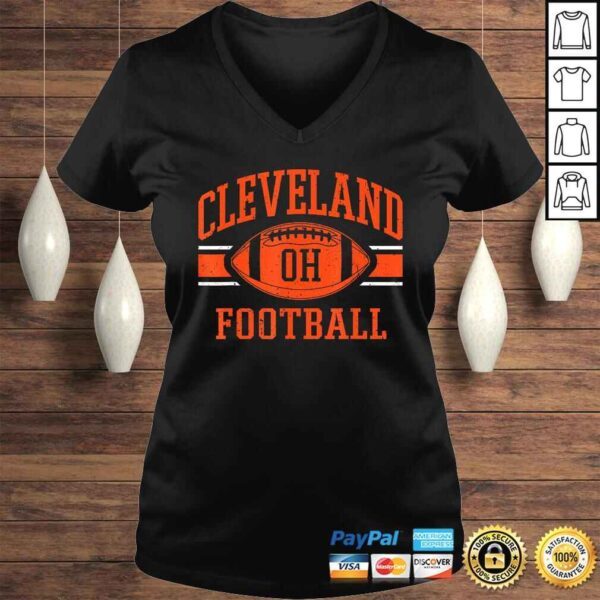 Vintage Distressed Cleveland-Football Ohio Retro Brown CLE Tee Shirt - Image 2