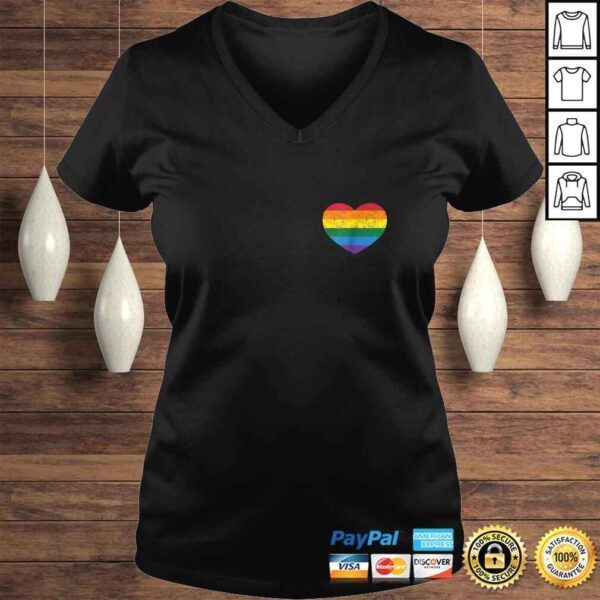 Vintage Distressed Gay Pride HearShirt (gay flag shirt) - Image 2