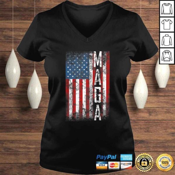 Vintage Grunge MAGA American Flag Lover Funny Shirt - Image 2