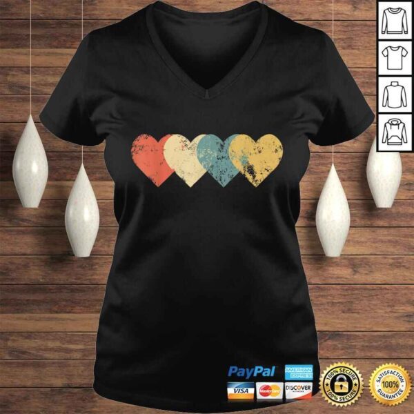 Vintage Hearts Cool Retro Valentines Day Gift for Women Men Shirt - Image 2