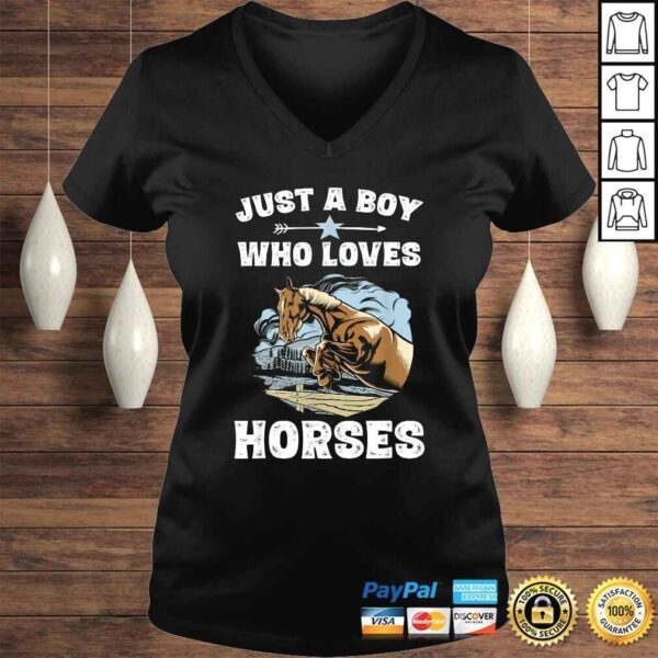 Vintage Horse Shirt Riding Racing Equestrian Gift for Boys Tee Shirt - Image 2